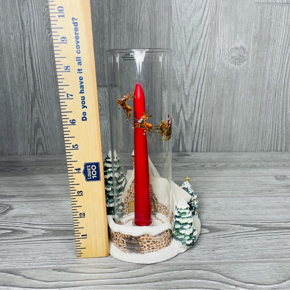 2005 Thomas Kinkade Teleflora Memories of Christmas Candle Holder Santa Globe - Picture 7 of 7